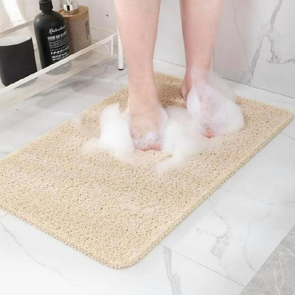 Alfombrilla de bañera antideslizante Hargiis de secado rápido, color beige, 91 x 61 cm