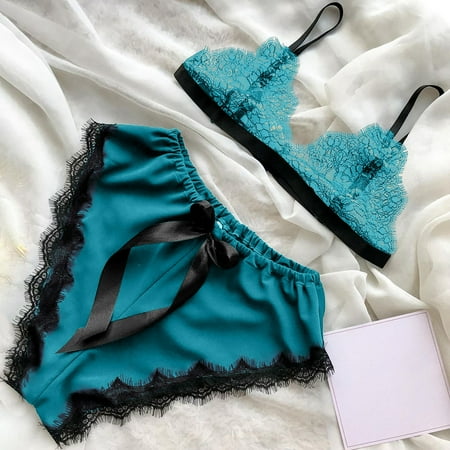 

Fiudx 2022 New Women V-Neck Eyelash Lace Sexy Stain Camisole Pajamas Bowknot Shorts Set Women s Pants