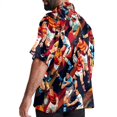 thumbnail image 3 of Football Men's Short Sleeve Poplin Shirt - Casual Printed Button Down Short Summer Beach Shirts Unisex940, 3 of 6