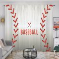 thumbnail image 5 of WNOOHIY Red White Baseball Sports Decorating Rod Pocket Curtains For Bedroom,Living Room,Office,Set of 2 Panels, 5 of 7
