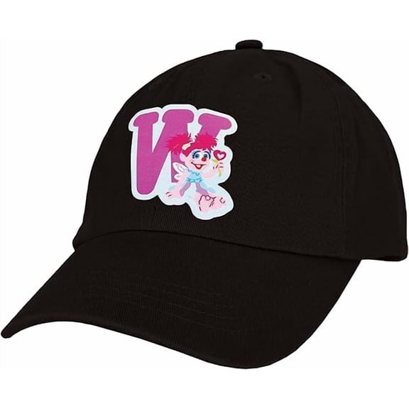 Sesame Street Elmo & Abby Kids Toddler Cap with Initial, Toddler Boys Hat, Youth Girl Baseball Cap, Cute Toddler Baseball Cap