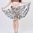 thumbnail image 6 of AGWOLF Sequin Skirt for Women Glitter Mermaid Mini Skirts Sparkly Belly Dance Hip Scarf Music Party Rave Wrap Skirt, 6 of 7