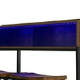 thumbnail image 6 of Aukfa Dining Table Set for 3,Bar Table Set with Power Outlet,3 Stool,LED Light & Storage Shelves,Brown, 6 of 8