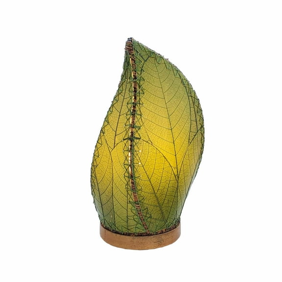 Eangee Home Design Leaflet Table Lamp, Shade Made Of Cocoa Leaves, 5x7x14 Inches