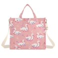 thumbnail image 7 of FORMRS Womens Corduroy Tote Bag Crossbody Shoulder Purse Handbag with Detachable Strap, Pink Cartoon Swans Pattern, 7 of 7