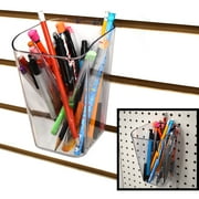 Pen Cup for Pegboard & Slatwall, Acrylic Bucket Bin, 10 Pack