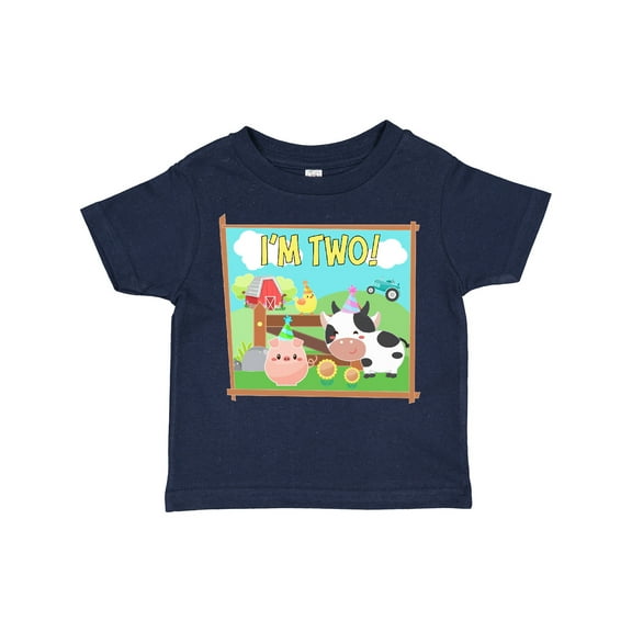 Inktastic I'm Two Farm Animals Wearing Birthday Party Hats Boys or Girls Toddler T-Shirt