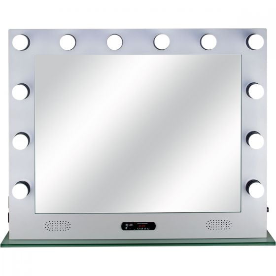 Lighted Hollywood Vanity Makeup Mirror, Hollywood Vanity Mirror With Bluetooth Speakers