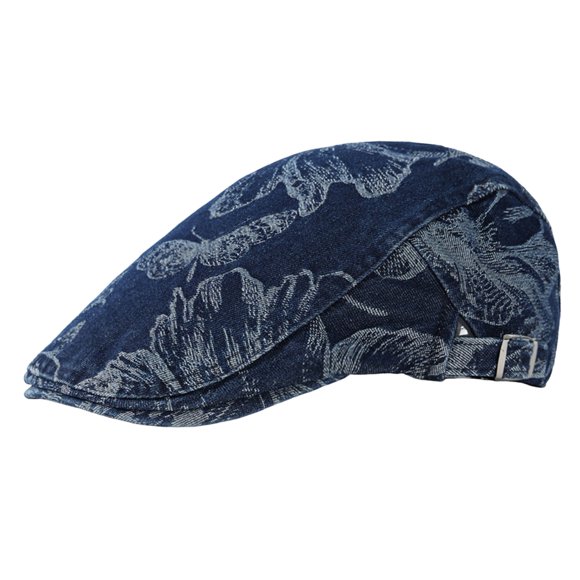 SUNSIOM Cabbie Cap Hooligan Driver Snap Hat Newsboy Denim Hat Flat Cap Sun Protection Herringbone Caps for Men and Women