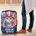 thumbnail image 4 of Patriotic Scottish Fold Celebrates 4th of July Travel Luggage Cover Cat Lover Kitten Owner Gifts Suitcase Dust Protective Decor - 02009, 4 of 5