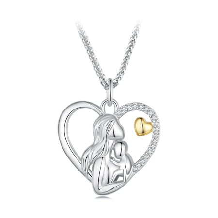 Mother and Daughter Bond Necklace - 925 Silver Adjustable Chain Delicate Pendant Jewelry for Women