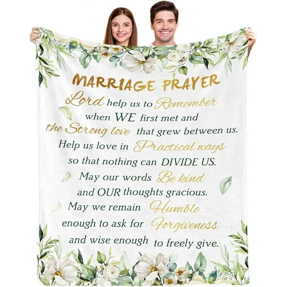 LHSHID Wedding Gifts Bridal Shower Gifts for Bride and Groom Engagement Gifts for Couple Valentine‘s Day Present for Husband and Wife Newlywed Marriage Prayer Blanket Gifts 50x60in