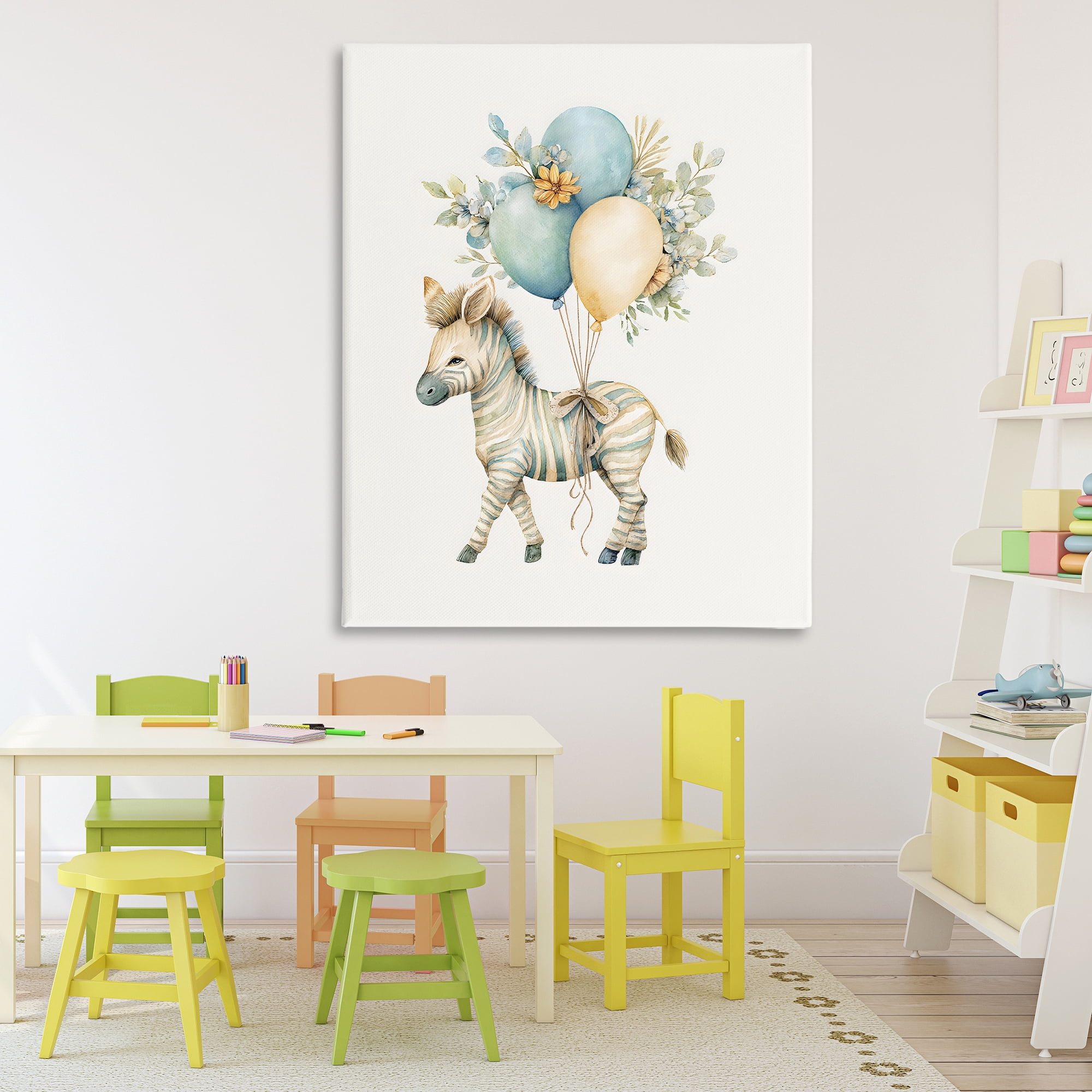 Stupell Industries Watercolor Nursery Zebra Canvas Wall Art, design by LSR Design Studio