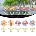 thumbnail image 2 of Cute Daisy Car Decor, Dashboard Decorations, Mini Resin Flower Rear View Mirror Accessories with Spring Funny Decorations for Car Interior Computer Desk Dashboard Ornament, 5 Pcs, 1.85x0.31", 2 of 4