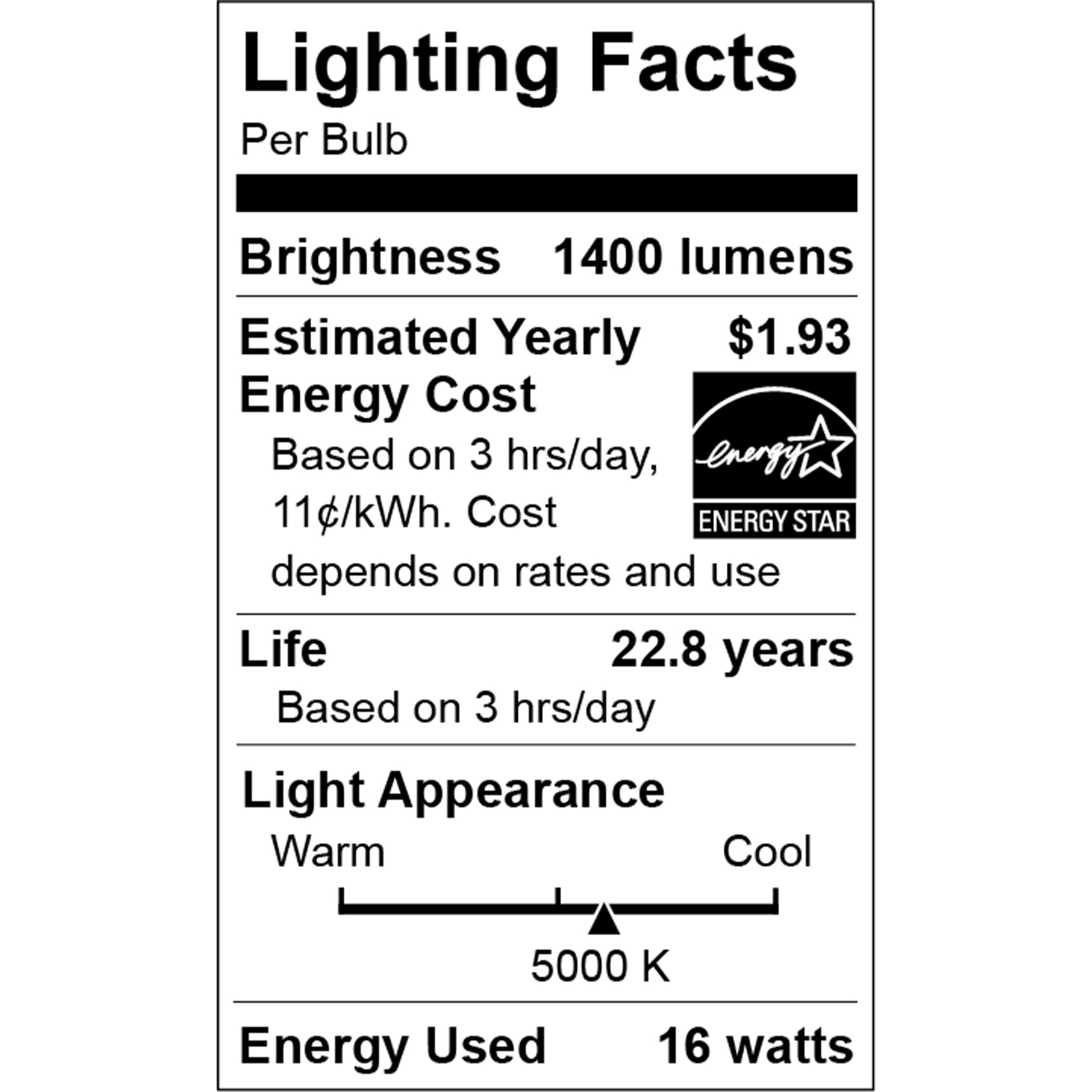 Great Value LED Light Bulb, 16W (100W Equivalent) BR30 Floodlight E26 Medium Base, Dimmable, Daylight, 4-Pack