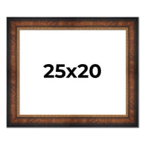 25x20 Frame Brown Walnut Gold Ornate Trim Solid Wood Plein Air Picture Frame | 3 Inch Moulding