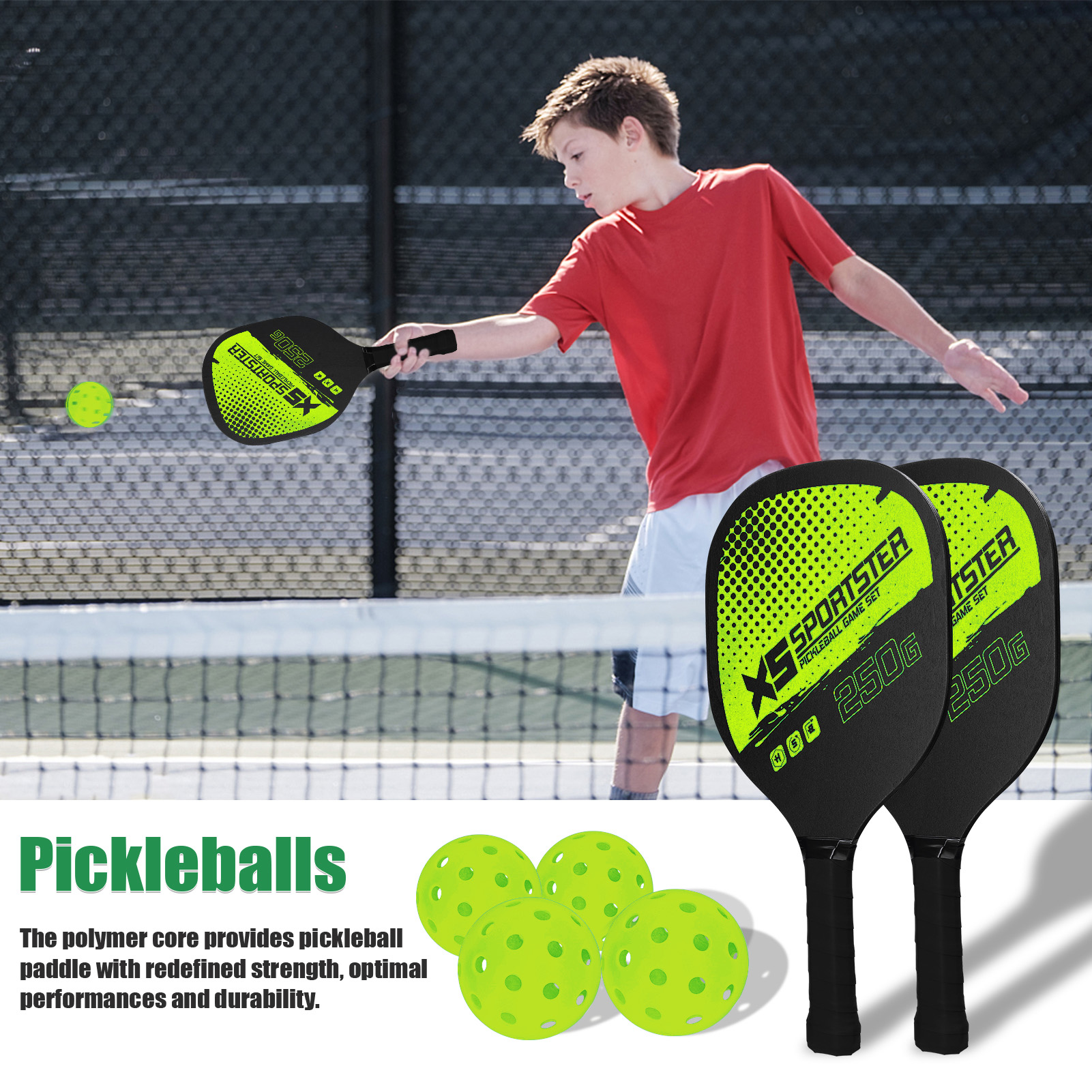 Eccomum Pickleball Rackets Set With Balls And Bag photo 6