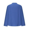 thumbnail image 5 of mihongmao 3/4 Sleeve Tops for Women Women's Tops Fashion Solid Button Shirt Female V-Neck Loose T-Shirt Blouse,Tops for Women Blue M, 5 of 6