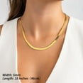 thumbnail image 4 of FindChic 14K Gold Plated Necklace for Women 5mm Herringbone Choker Snake Chain Birthday Mothers Day Jewelry Gifts Her Mom Wife Lady Female Adults Age Ideas, 18inch, 4 of 9