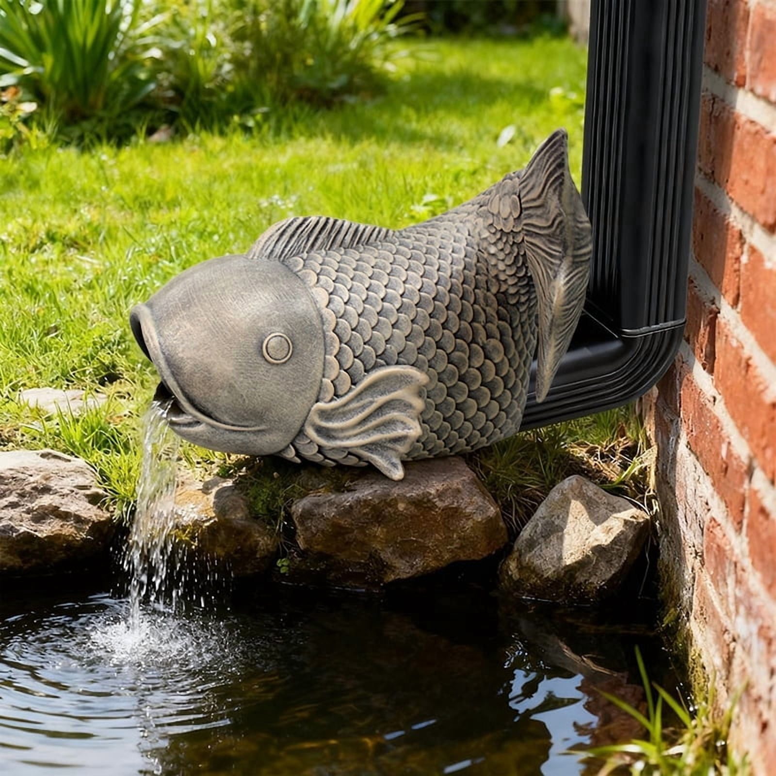 Unbranded 11 Inch Koi Fish Garden Statues, Weatherproof