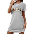 thumbnail image 5 of Censtreet Christmas Sleep Shirts for Women Short Sleeve Night Shirts for Sleeping Pullover Nightgown Soft Nightdress, 5 of 5