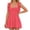 Watermelon Red, variant on OSOLU Dresses Women Solid Color Square Neck Backless Tied Bow Loose Casual Fly Sleeve Dress Holiday Hawaiian Flowy Sundress