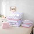 thumbnail image 6 of Manfei Purple Flowers Bow 7pcs Queen Bedding,Cartoon Cute Goose Bedding Comforter Set Queen,Pink Reversible, 6 of 7