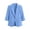 Blue, variant on Women's Linen Blend Casual Blazer, Regular Fit Lightweight 3/4 Sleeve Single Button Work Suit Jackets, for Spring Summer, S-2XL
