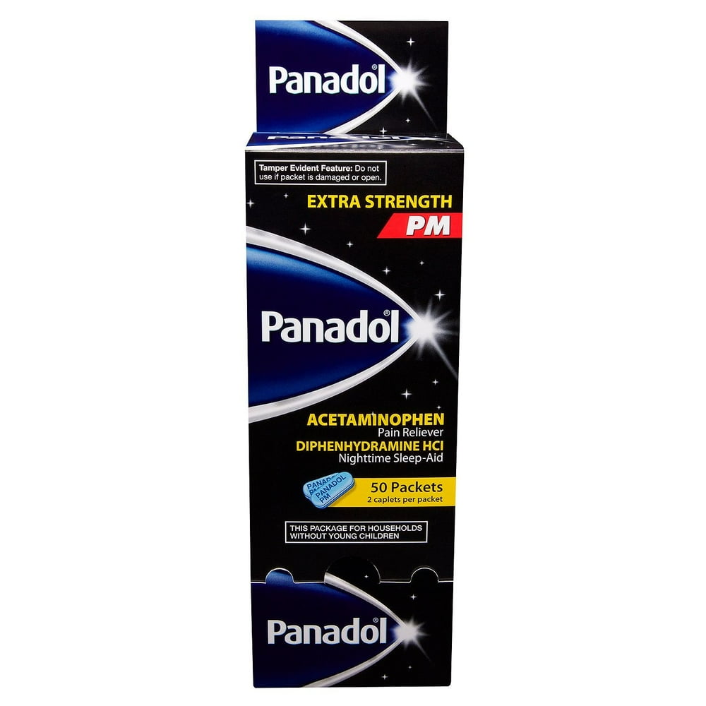 Panadol Extra Strength PM Acetaminophen Pain Reliever Diphenhydramine