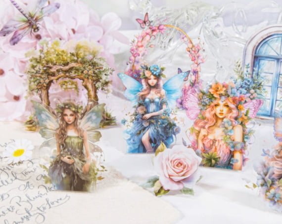 6-pack - Sticker Garden Messenger Series Fairy Flower Fairy Landscape Journal Material
