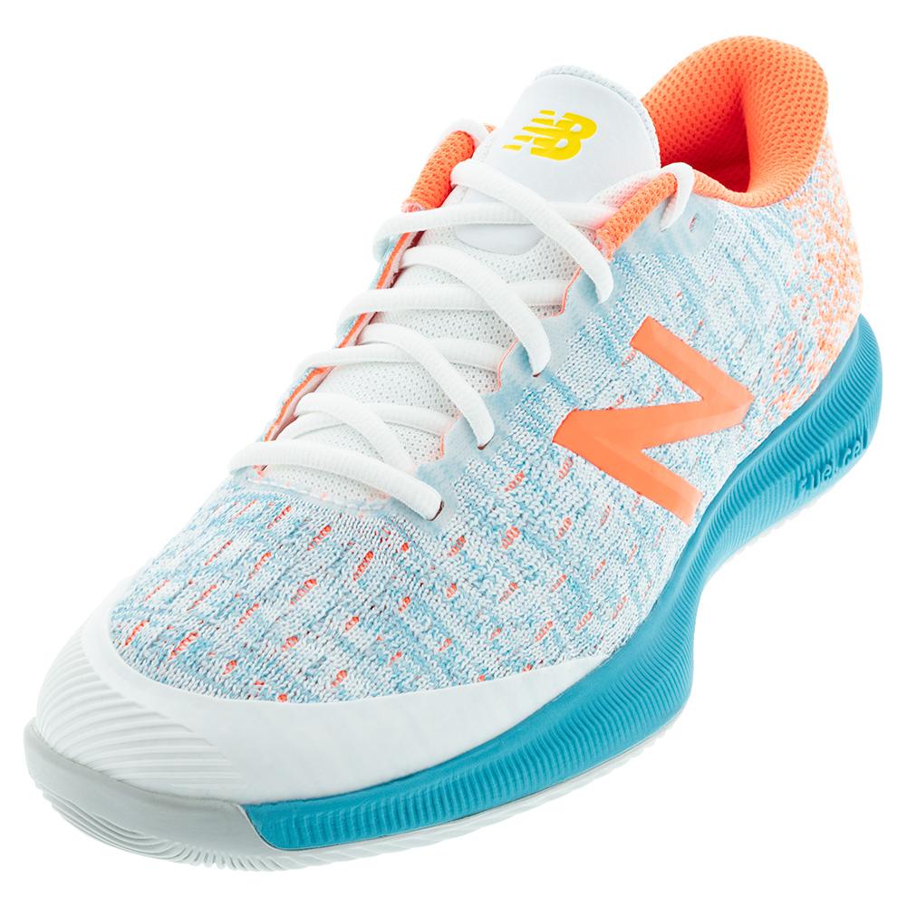 Tennis Shoes White and Citrus Punch 