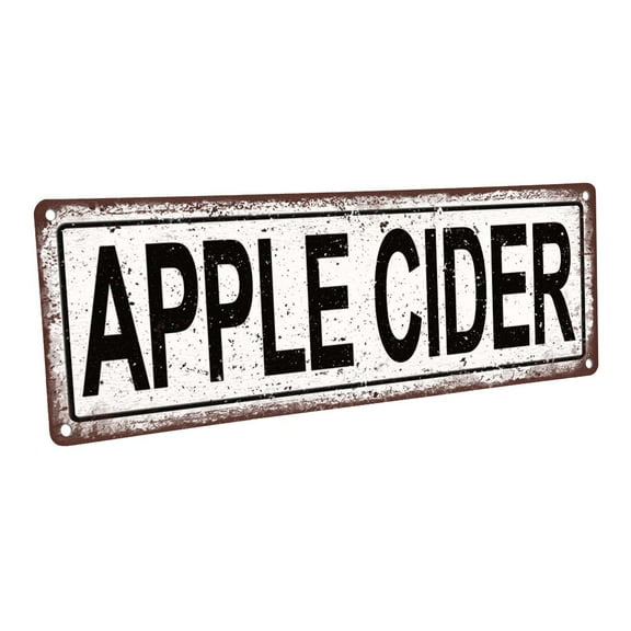 Apple Cider 4"x12" Metal Sign, Wall Décor for Seasonal and Holidays