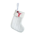 thumbnail image 1 of Decorative Knitted Christmas Socks Bag for Kids with Embroidery Letters Candy Themed Holiday Stocking, 1 of 3