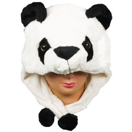 Fleece Beanie - Plush Fleece Animal Hat PANDA Ear Flaps Pon Pons winter ski beanie US SELLER!