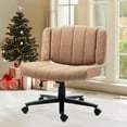 thumbnail image 2 of Modern Home Office Chair, Upholstered Fabric Criss Cross Swivel Desk Chair with Smooth Wheels, Adjustable Height Computer Chair for Study, Work & Gaming, 2 of 7