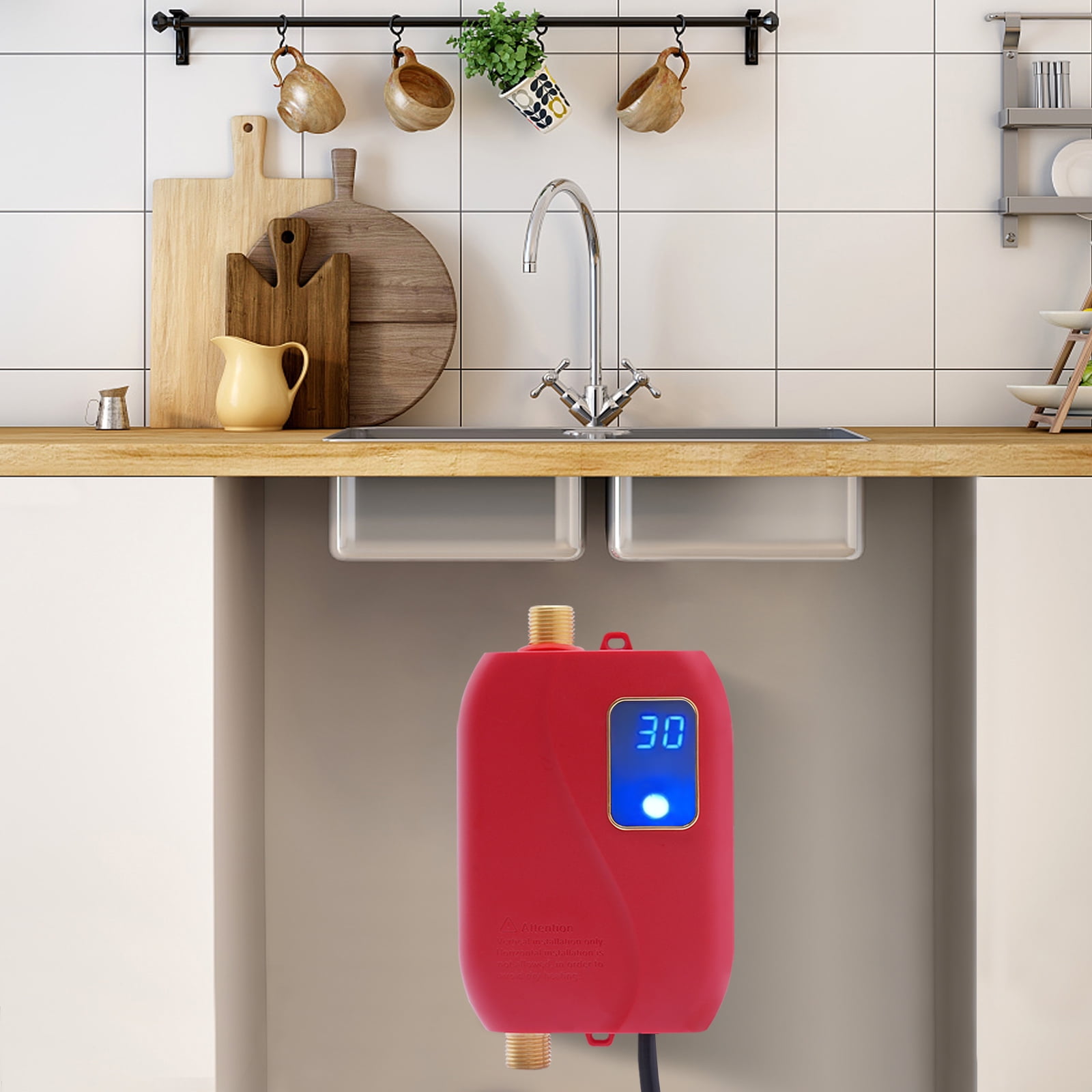 Wildnix 3000W Instant Water Heater – Electric Tankless Hot Water System with LED Temperature Display, Fast Heating Pipe, Safe to Use