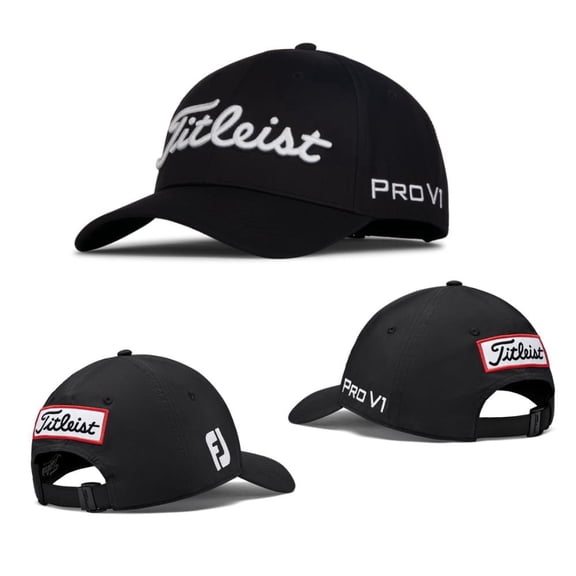 Tour Performance Golf Hat, Adjustable Fit, Lightweight & Breathable, Black