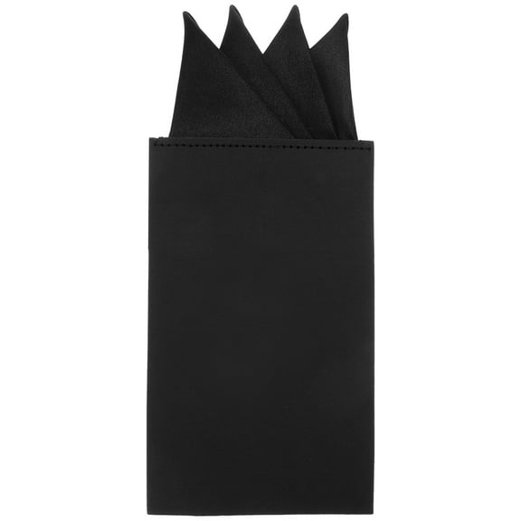 Tineasur 1Pack Men's Handkerchief Black Polyester Decorative Accessory Suit