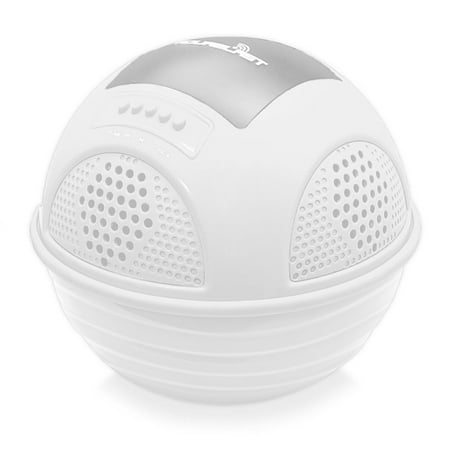 Aqua Blast BT Floating Pool Speaker System with Built-in Battery and Wireless Music Streaming (White