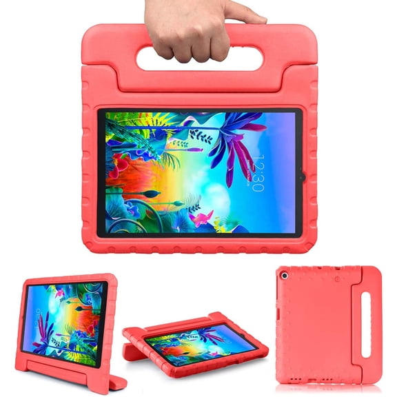 Golden Sheeps Kid Friendly Case Compatible for Walmart Onn 10.1" 2nd gen 2020 Release(Model:100011886) Shockproof Ultra Light Weight Convertible Handle Stand Cover (red)
