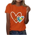thumbnail image 2 of Sakmal Heart Womens Graphic T Shirts Crew Neck Autism Awareness Asd Short Sleeve Casual Relaxed Fit Workout Tops for Women, 2 of 5