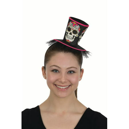 Mini Top Hat Headband Sugar Skulls Dead Of the Dead Headpiece Costume Accessory