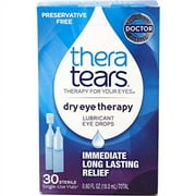 Thera Tears Lubricant Eye Drops, 30 Count, Pack of 2