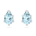 thumbnail image 4 of SuperJeweler 1 Carat Pear Shape Aquamarine Stud Earrings In Sterling Silver For Women, 4 of 6