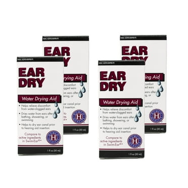 4 Pack Humco Ear Dry, Water Drying Aid for Swimmers & Drying Ears, 1oz each