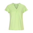 thumbnail image 3 of Womens Plus Size Tunic Tops Short Sleeve V-Neck Solid Casual Blouse T-Shirt, 3 of 6