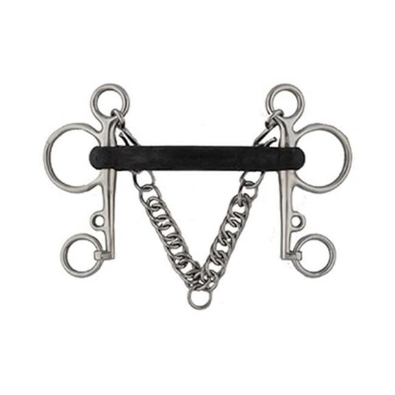 Jacks 10532-5 5 in. Stainless Steel & Soft Rubber Pelham Bit