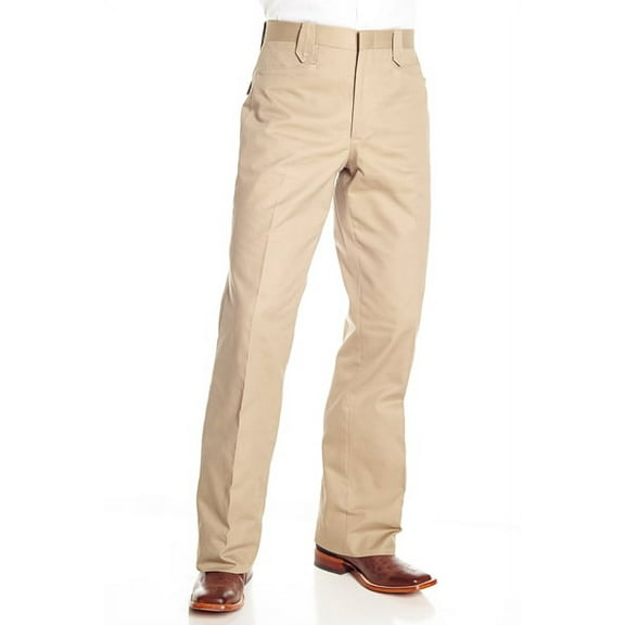 Circle S Mens Khaki 100% Cotton Unhemmed Snap Ranch Dress Pant 36
