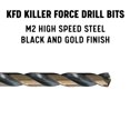 thumbnail image 4 of "N" HSS Noir & Or KFD Pointe Fendue Longueur de Forage, Foret Tueur, KFDN, Lot de 12, 4 of 4