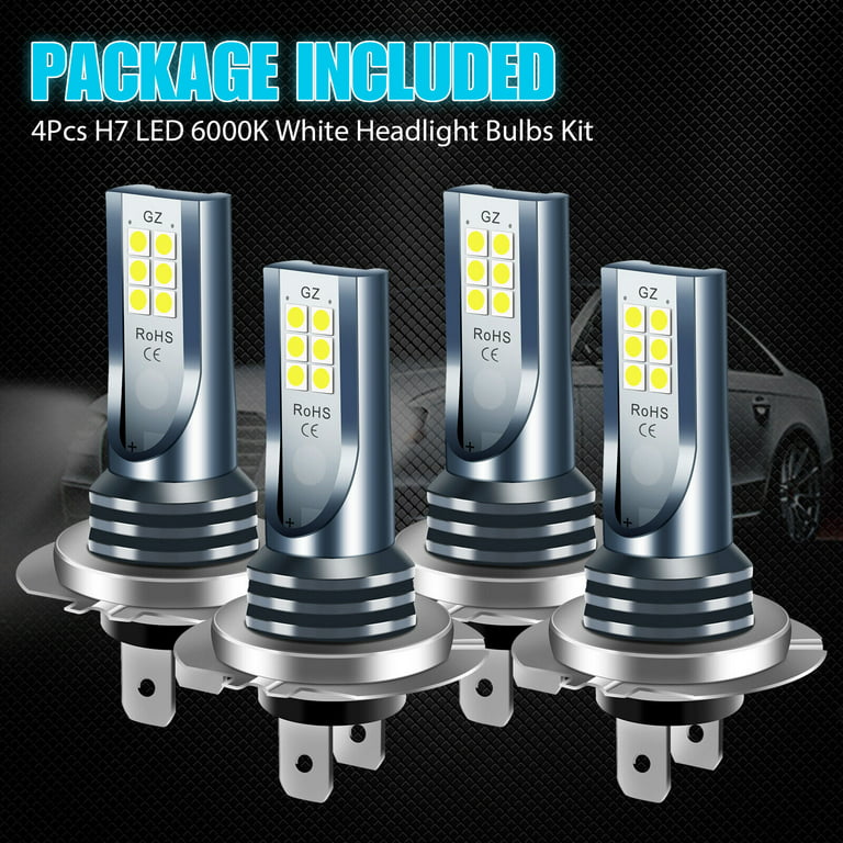 4x H7 LED Headlight Bulb Kit High Low Beam 110W 30000LM Super Bright 6000K  White